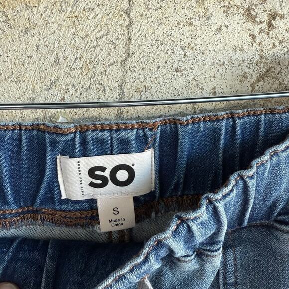 Juniors SO Utility Cargo Joggers Washed Blue Drawstring Small - Picture 4 of 6